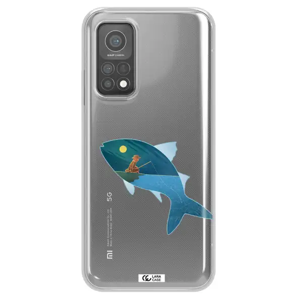 a fish with a man fishing Xiaomi Mi 10 T Pro Clear TPU Case