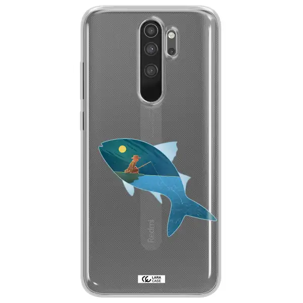 a fish with a man fishing Xiaomi Note 8 Pro Clear TPU Case