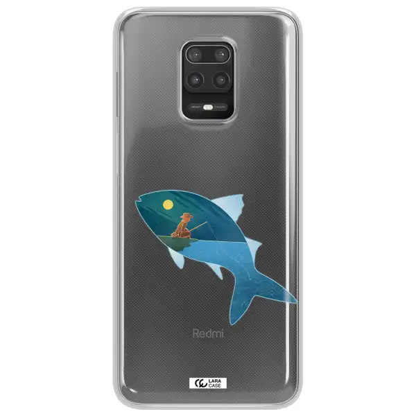 a fish with a man fishing Xiaomi Note 9S Clear TPU Case
