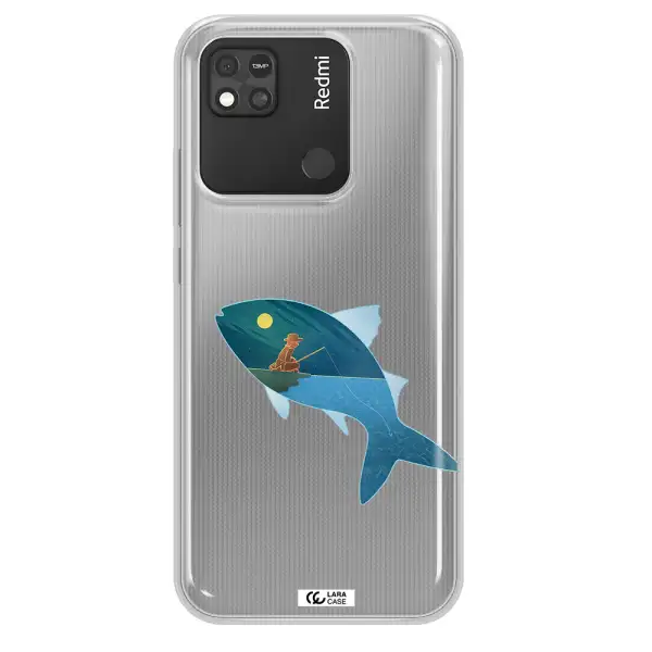a fish with a man fishing Xiaomi Redmi 10A Clear TPU Case