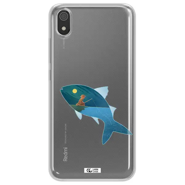 a fish with a man fishing Xiaomi Redmi 7A Clear TPU Case