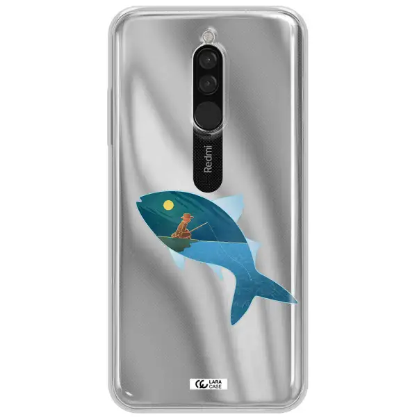A Fish With A Man Fishing Xiaomi Redmi 8 Clear Tpu Case
