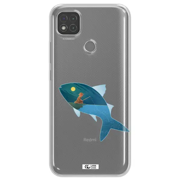 a fish with a man fishing Xiaomi Redmi 9C Clear TPU Case