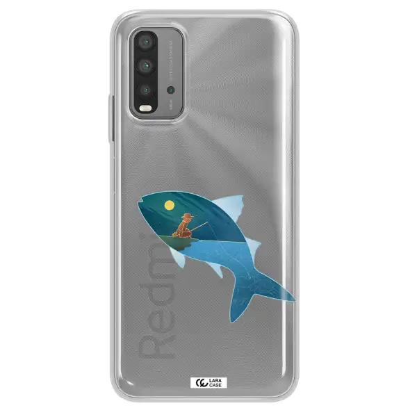 a fish with a man fishing Xiaomi Redmi 9T Clear TPU Case