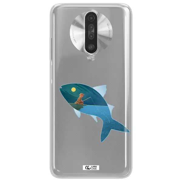 a fish with a man fishing Xiaomi Redmi K30 Clear TPU Case