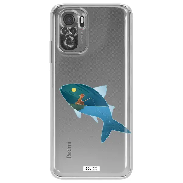 A Fish With A Man Fishing Xiaomi Redmi Note 10S Clear Tpu Case
