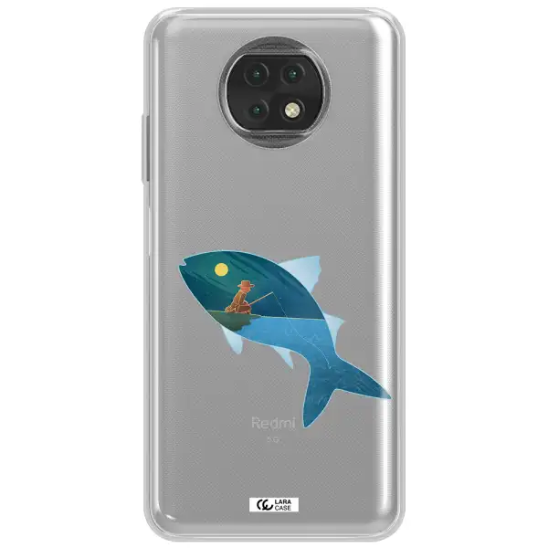 A Fish With A Man Fishing Xiaomi Redmi Note 9T Clear Tpu Case