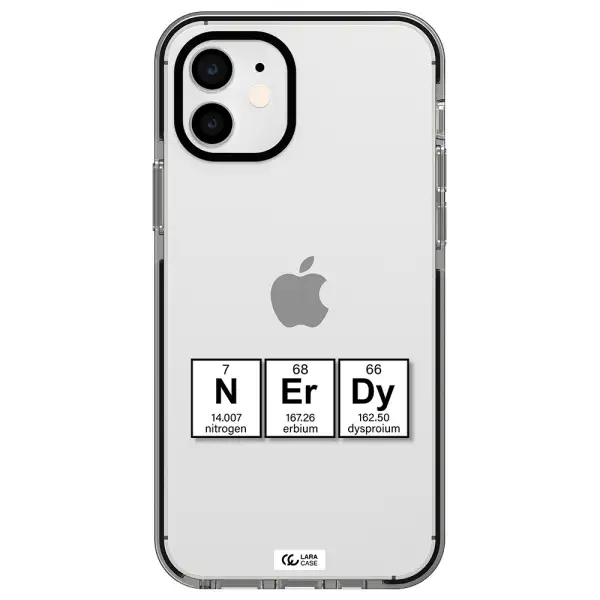 a group of periodic table symbols Apple iPhone 11 impact black border Case