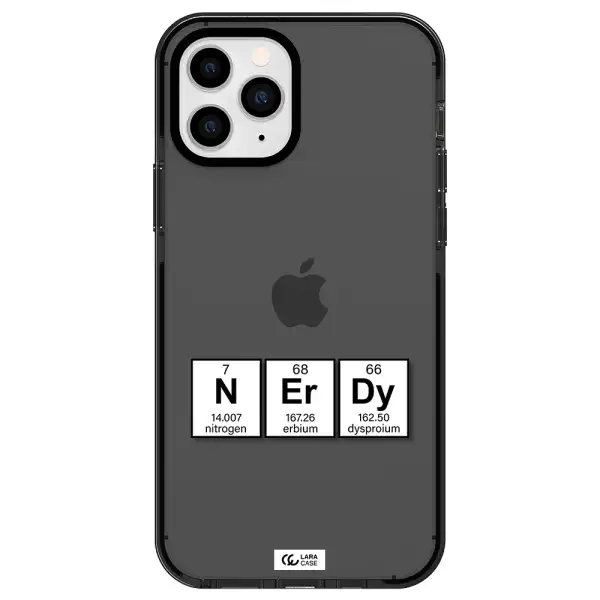 a group of periodic table symbols Apple iPhone 11 pro impact Smoke Black Case