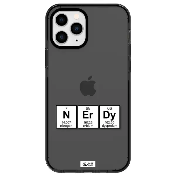 a group of periodic table symbols Apple iPhone 11 pro max impact Smoke Black Case