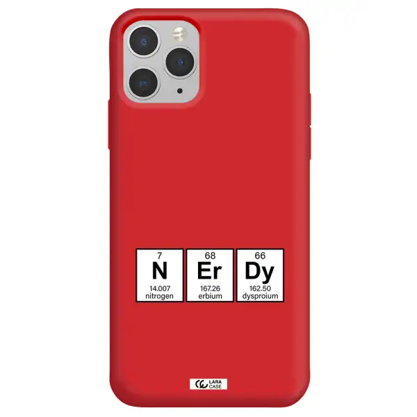 a group of periodic table symbols Apple iPhone 11 pro Silicone Imperial Red Case