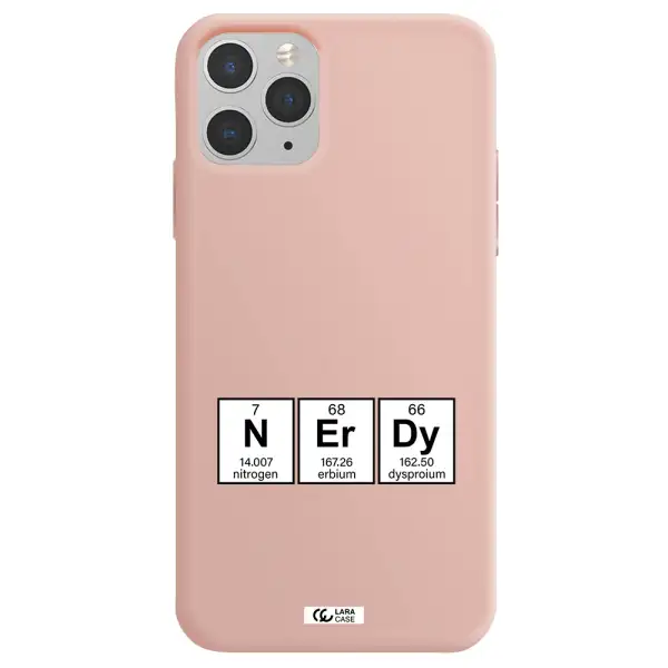 a group of periodic table symbols Apple iPhone 11 pro Silicone pastel pink Case
