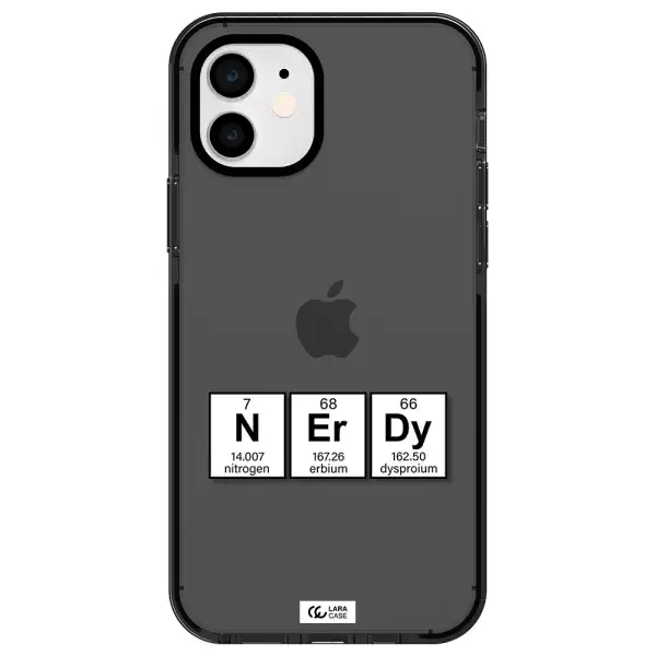 a group of periodic table symbols Apple iPhone 12 impact Smoke Black Case