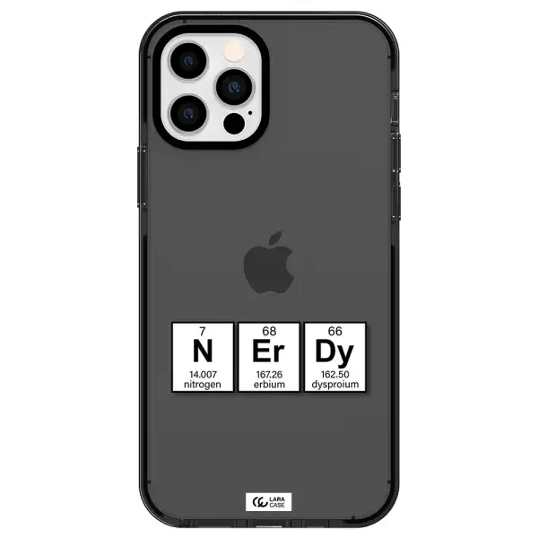 a group of periodic table symbols Apple iPhone 12 pro impact Smoke Black Case