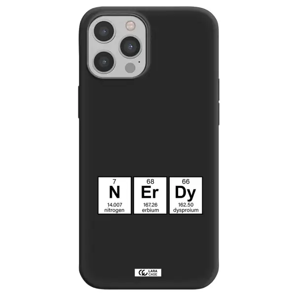 a group of periodic table symbols Apple iPhone 12 pro max Silicone black Case