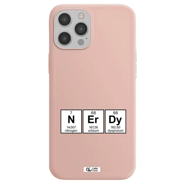 a group of periodic table symbols Apple iPhone 12 pro max Silicone pastel pink Case