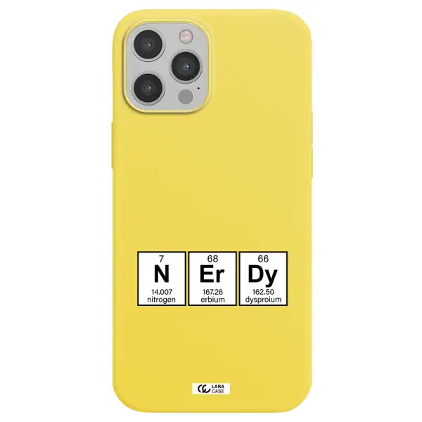 a group of periodic table symbols Apple iPhone 12 pro Silicone canary yellow Case