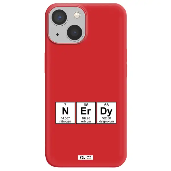 a group of periodic table symbols Apple iPhone 13 mini Silicone Imperial Red Case