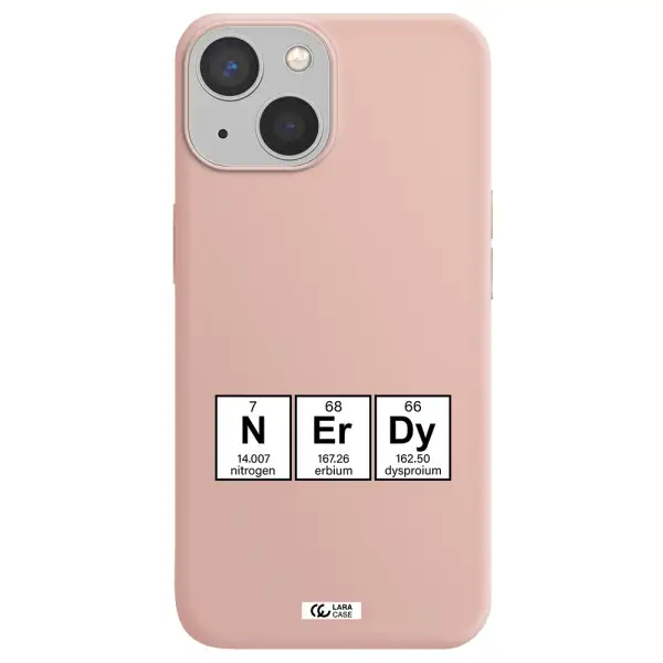 a group of periodic table symbols Apple iPhone 13 mini Silicone pastel pink Case