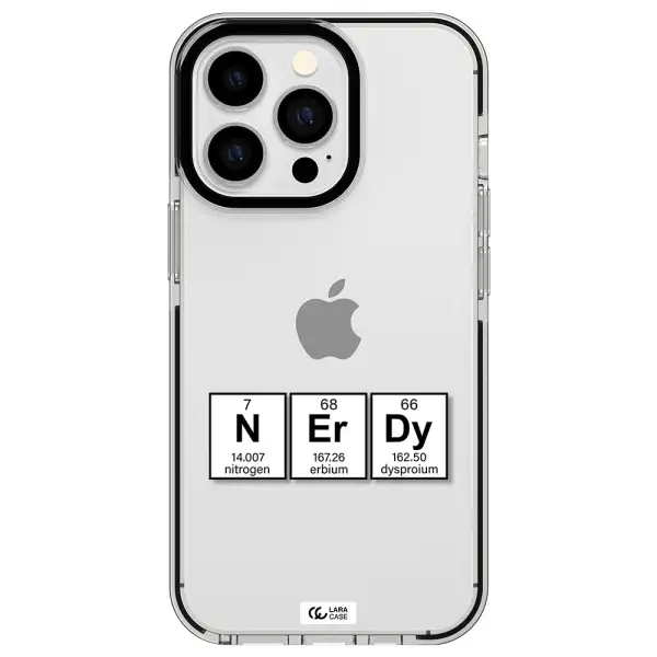 a group of periodic table symbols Apple iPhone 13 Pro impact black border Case