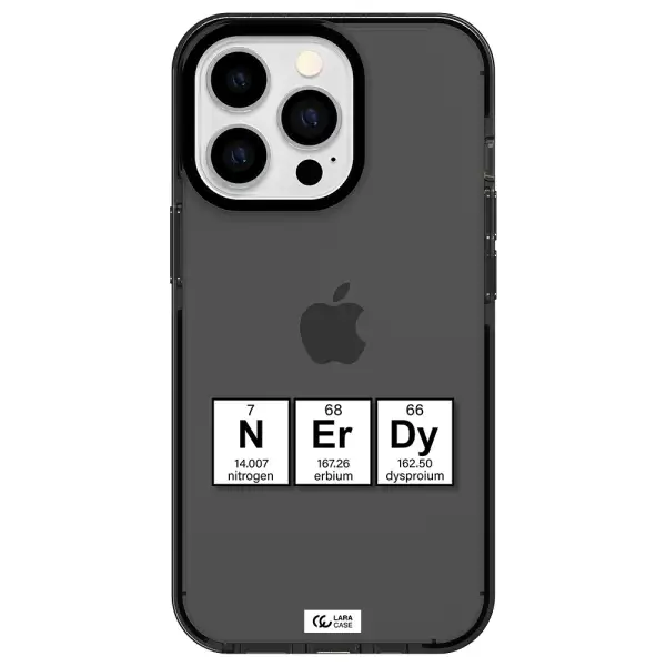 a group of periodic table symbols Apple iPhone 13 Pro impact Smoke Black Case