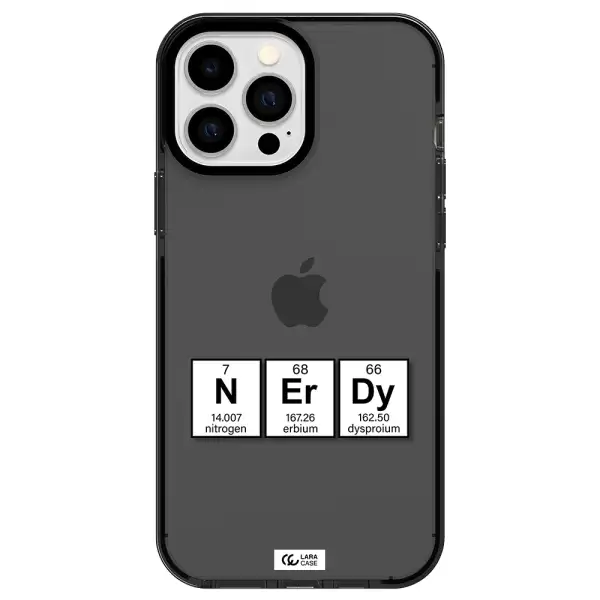 a group of periodic table symbols Apple iPhone 13 Pro Max impact Smoke Black Case