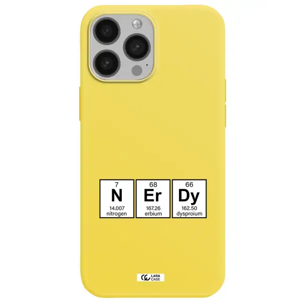 a group of periodic table symbols Apple iPhone 13 Pro Max Silicone canary yellow Case
