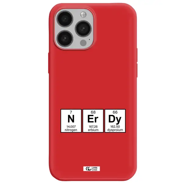 a group of periodic table symbols Apple iPhone 13 Pro Max Silicone Imperial Red Case