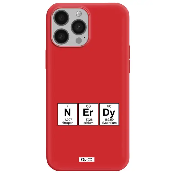 a group of periodic table symbols Apple iPhone 13 Pro Silicone Imperial Red Case