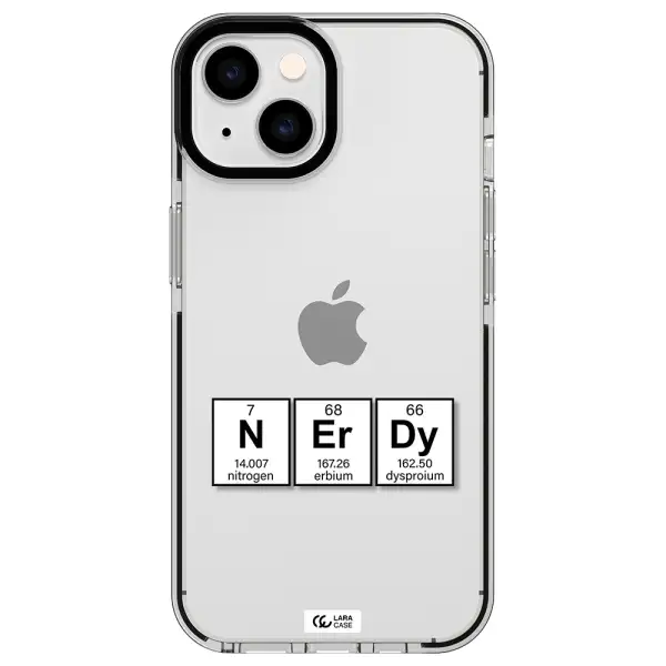 a group of periodic table symbols Apple iPhone 14 impact black border Case