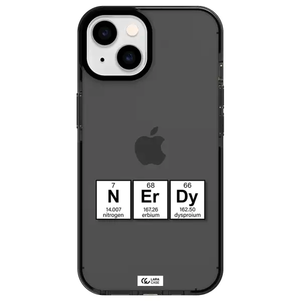 a group of periodic table symbols Apple iPhone 14 impact Smoke Black Case