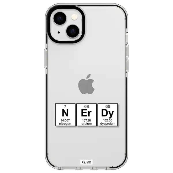 a group of periodic table symbols Apple iPhone 14 plus impact black border Case
