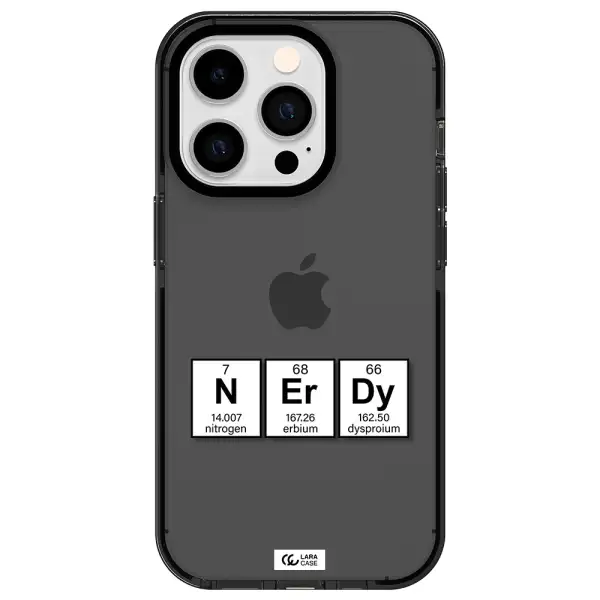 a group of periodic table symbols Apple iPhone 14 pro impact Smoke Black Case