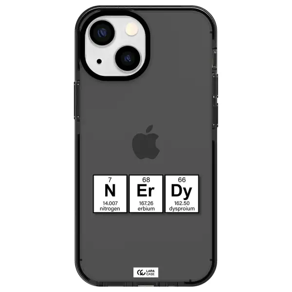 a group of periodic table symbols Apple iPhone 15 impact Smoke Black Case