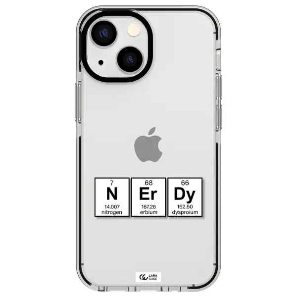 a group of periodic table symbols Apple iPhone 15 Plus impact black border Case
