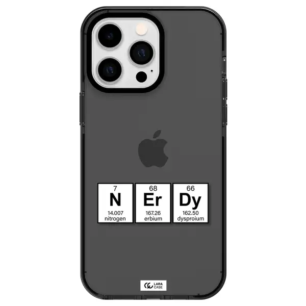 a group of periodic table symbols Apple iPhone 15 Pro Max impact Smoke Black Case