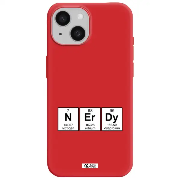 A Group Of Periodic Table Symbols Apple Iphone 15 Silicone Imperial Red Case