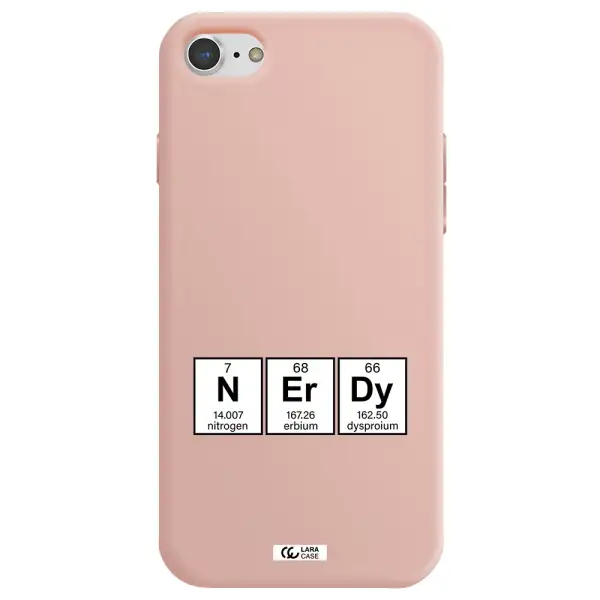 a group of periodic table symbols Apple iPhone 7 Silicone pastel pink Case