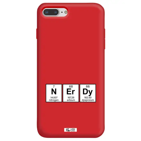 a group of periodic table symbols Apple iPhone 8 plus Silicone Imperial Red Case