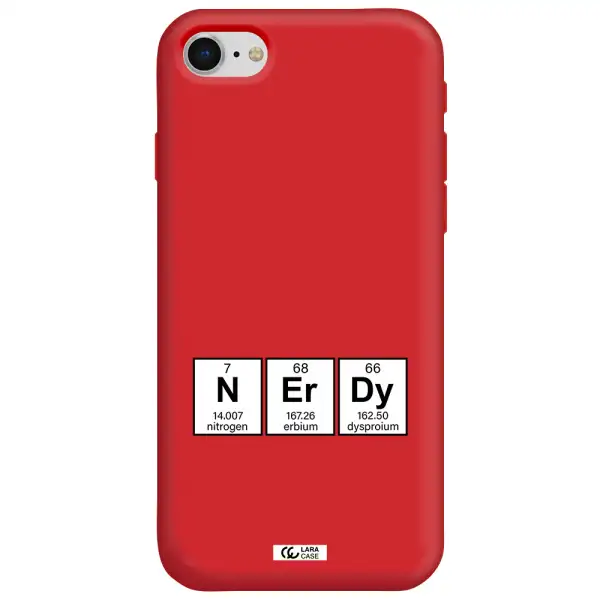a group of periodic table symbols Apple iPhone se 2020 Silicone Imperial Red Case
