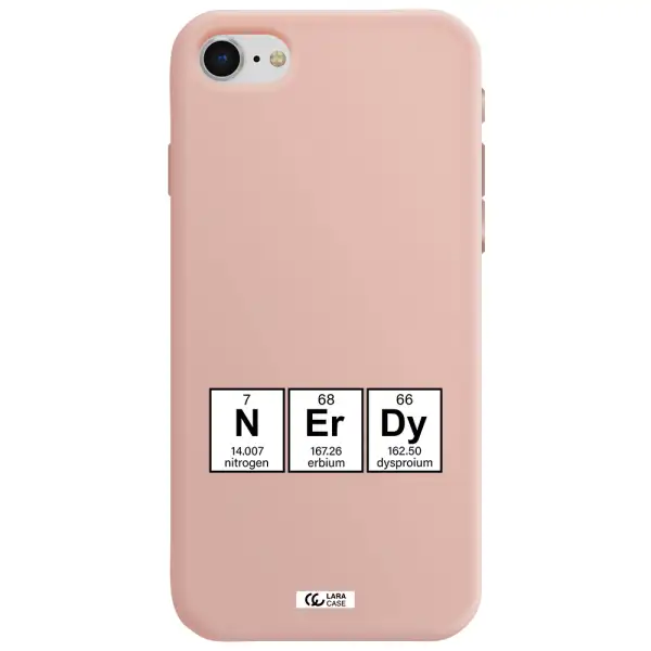 a group of periodic table symbols Apple iPhone se 2020 Silicone pastel pink Case