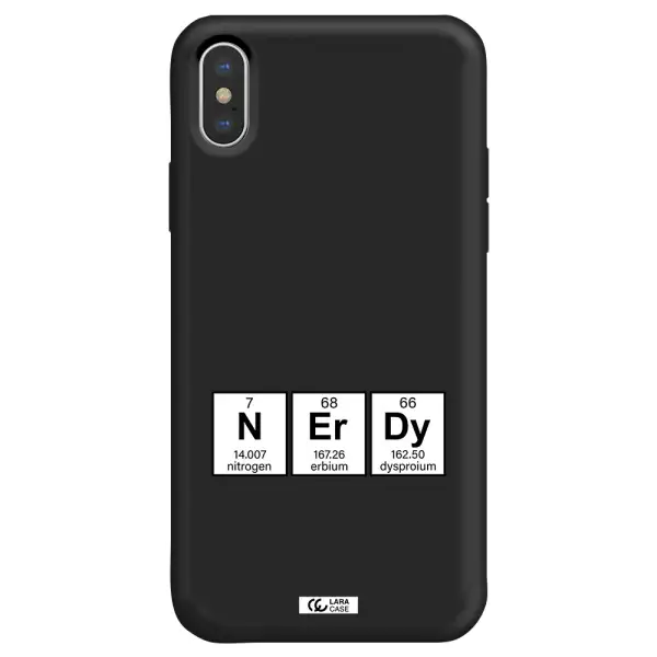 a group of periodic table symbols Apple iPhone X Silicone black Case