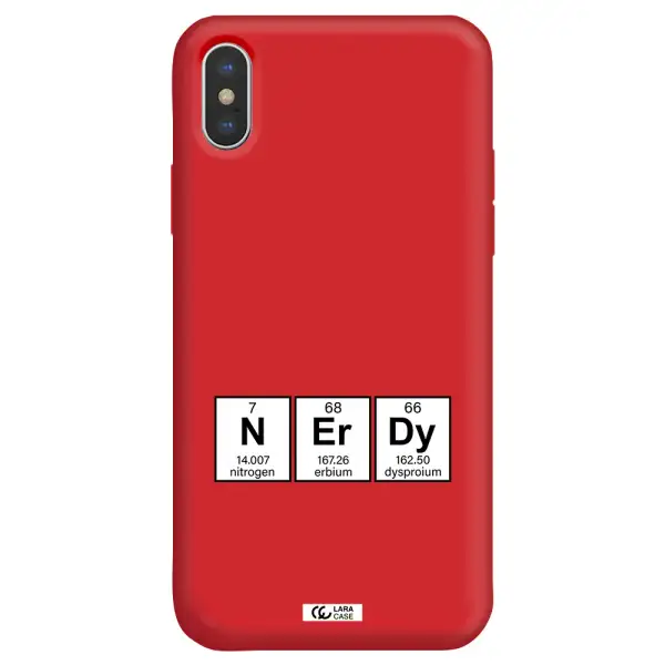 a group of periodic table symbols Apple iPhone X Silicone Imperial Red Case