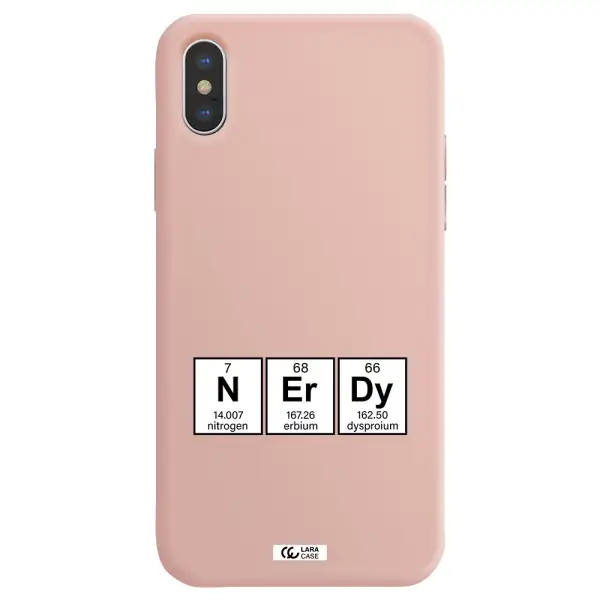 a group of periodic table symbols Apple iPhone X Silicone pastel pink Case
