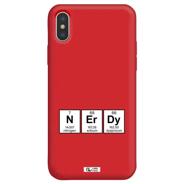 a group of periodic table symbols Apple iPhone XS Silicone Imperial Red Case