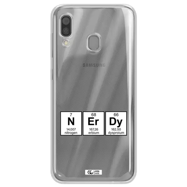 a group of periodic table symbols Samsung A30 Clear TPU Case