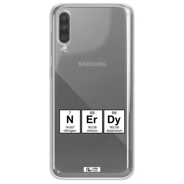 a group of periodic table symbols Samsung A30S Clear TPU Case