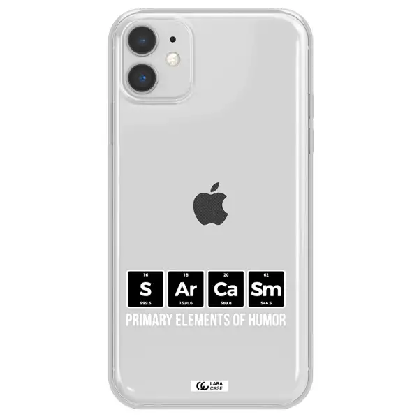 a group of black square letters with white text Apple iPhone 11 Clear TPU Case