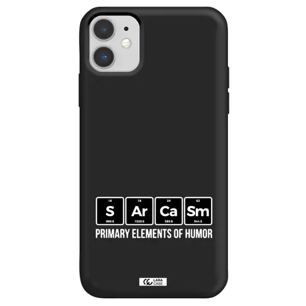 a group of black square letters with white text Apple iPhone 11 Silicone black Case