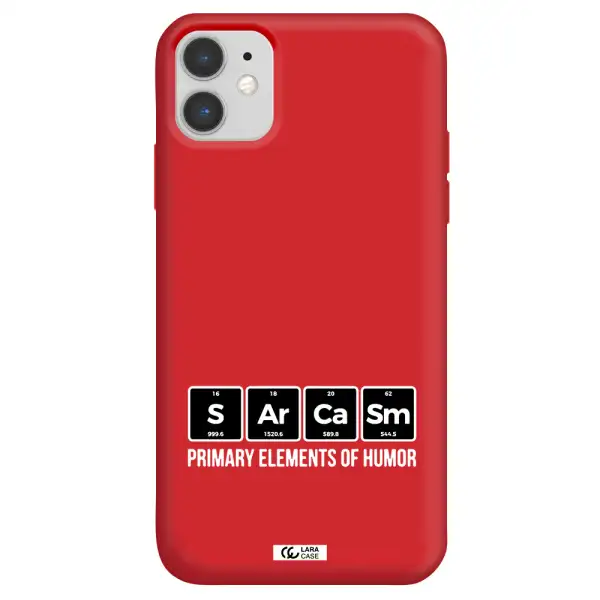 a group of black square letters with white text Apple iPhone 11 Silicone Imperial Red Case